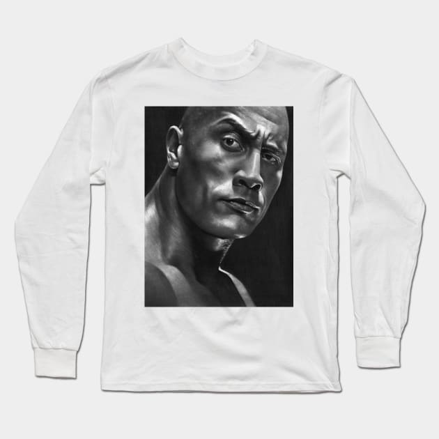 Dwayne Johnson the rock Long Sleeve T-Shirt by korobovart